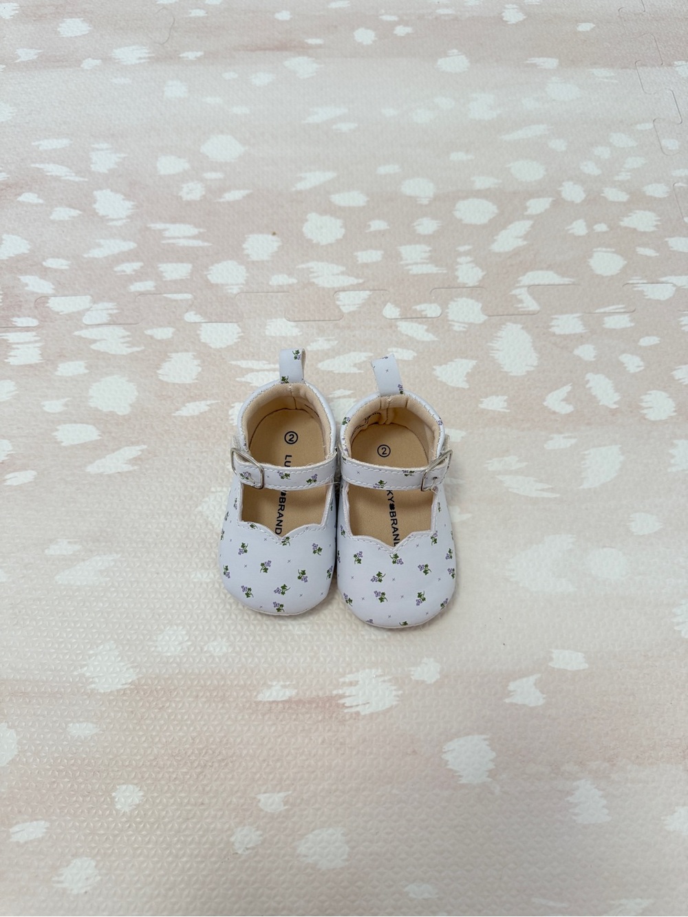 White Floral Mary Jane Baby Shoes